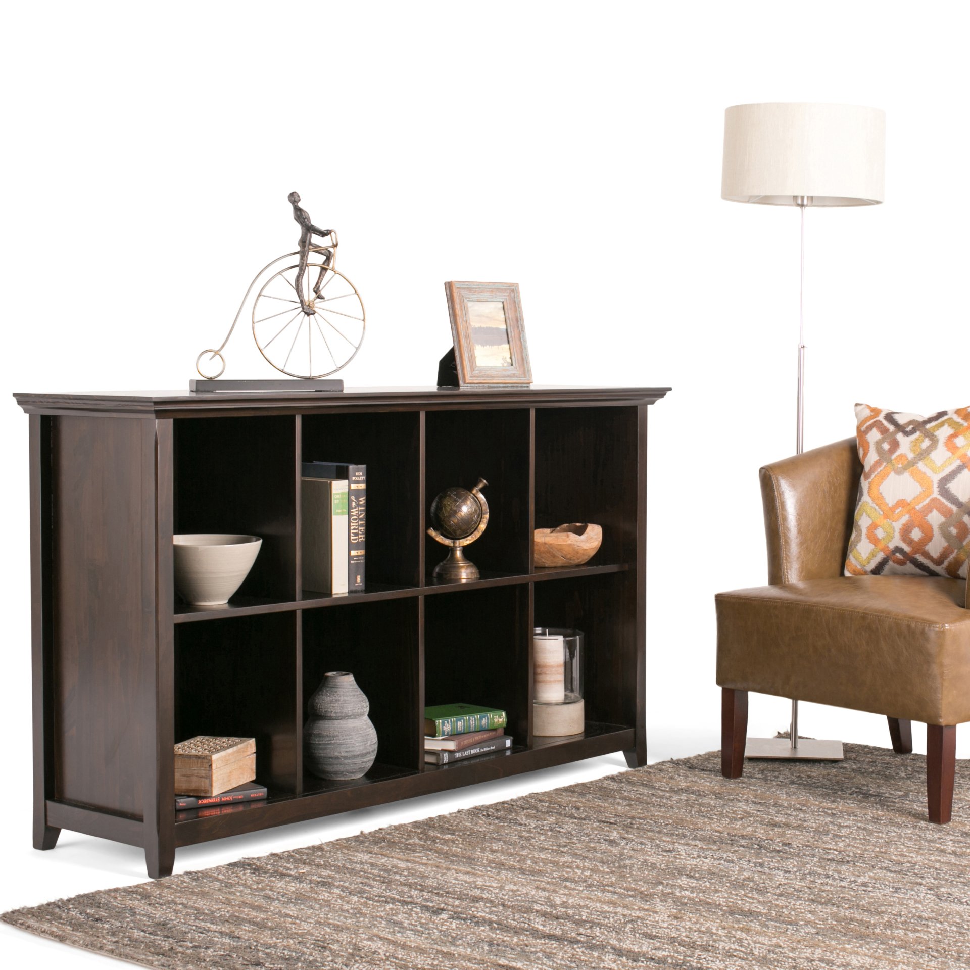 Amherst - 8 Cube Storage Sofa Table - Hickory Brown - Image 6