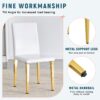 (Set of 4) Backrest Chairs With Gold Metal Legs A Perfect Match, Suitable For Minimalist And Contemporary Home Decor Styles - White / Gold - Image 8