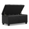 Sienna - Storage Ottoman Bench - Distressed Black - Image 3