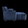 Modern Ergonomic Single Seater Sofa With Ottoman, High Resilience Support - Blue - Image 7