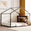 Full Size Bed House Frame With Shelves And Lights - Black - Image 14