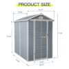 4X6Ft Resin Outdoor Storage Shed Kit-Perfect To Store Patio Furniture - Gray - Image 3