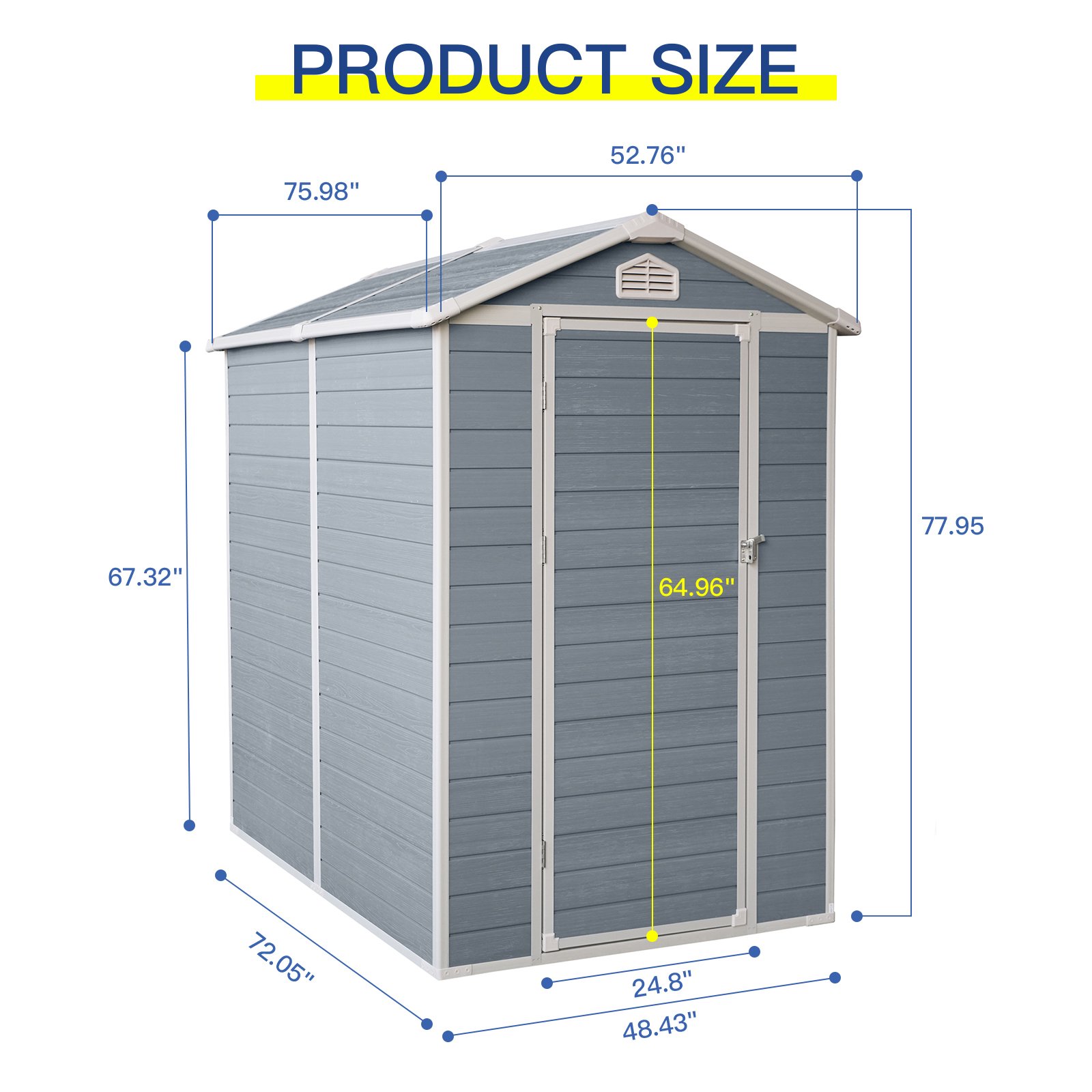 4X6Ft Resin Outdoor Storage Shed Kit-Perfect To Store Patio Furniture - Gray - Image 3