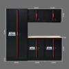 Steel Filing Cabinet With Compartments For Office Use, Storage, File Storage, Archives, And High And Low Cabinets - Black / Red - Image 3