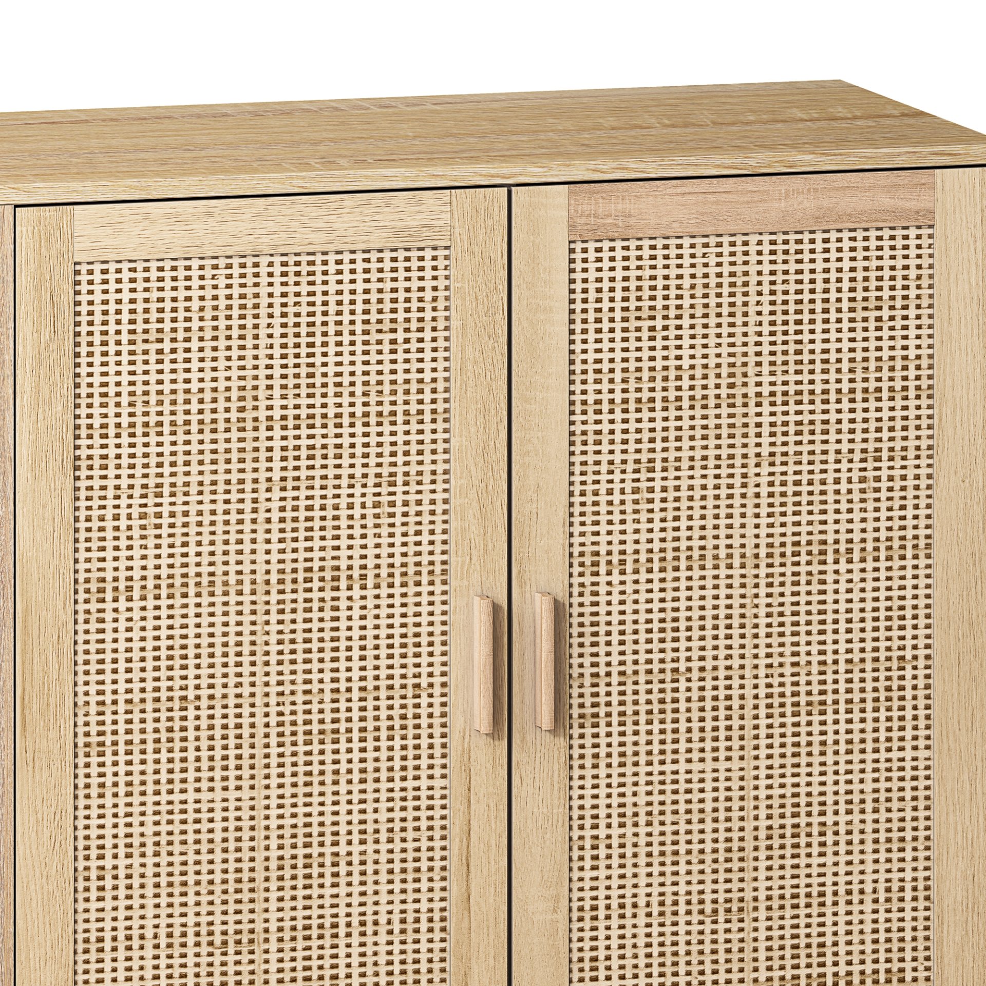 Elegant And Functional Rattan Decorative Storage Cabinet With 4 Doors - Natural - Image 11