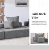 Oversized, Modular Sectional Sofa, Luxury Boucle Floor Couch Set, Convertible Sleeper Couch, Spacious Foam-Filled Sofa Bed, 3 Piece Free Combination - Gray - Image 10