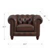 Alton Bay-Top Grain Leather Chair - Brown - Image 7