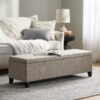 Glouster - Contemporary Storage Ottoman V2 With Upholstered Fabric - Sand - Image 7