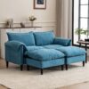 Convertible Combination Sofa, Sofa U Shaped, Sofa With Footstools With Storage Sofa For Living Room, Living Room 2 Seater Combination Sofa - Blue - Image 4
