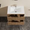 30" Wall Mounted Bathroom Vanity With Sink, Soft Close System, And Spacious Drawers - Walnut - Image 7