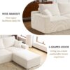 Shaped Sectional Sofa, Full Compression 3 Seater Cloud Couch With Chaise Sofa For Living Room, Ultra Soft Deep Seat Modular Sofa - Beige - Image 6