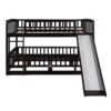 Full Over Full Low Bunk Bed With Slide, Fence And Ladder For Toddler - Espresso - Image 19