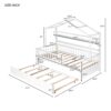 Twin Size House Bed With Trundle, Kids Bed With Shelf - White - Image 9