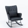 Rocking Chair, Glider Chair, Rocking Accent Chair With Lumbar Pillow And Ottoman For Living Room - Black - Image 12