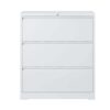 Modern 3 Drawer Lateral File Cabinet With Lock For Home Office, Metal Filing Cabinet For Legal / Letter / A4 / F4 Files - Brushed Nickel - Image 11