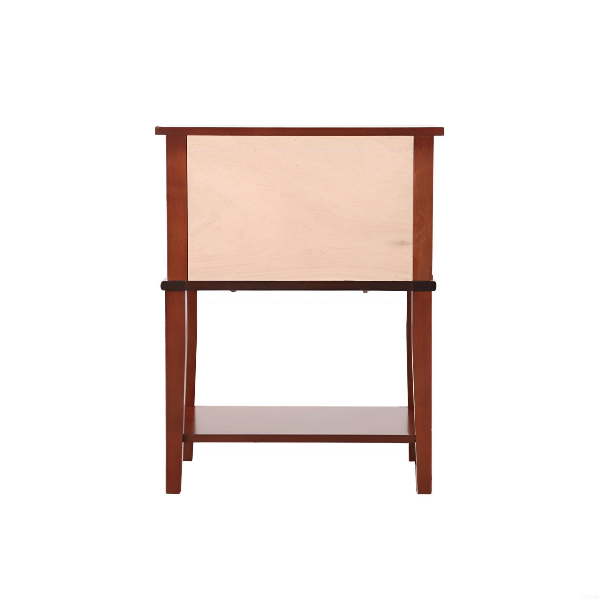 Sleek Nightstand With Storage Shelf And Rich Finish - Cherry - Image 4