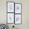 Botanical Wall Art Prints, Home Decor For Living Room Dining Room, Bedroom, Hallway (Set of 4) - White / Black - Image 6
