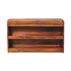Buffalo - Hide Pull Out Shoe Storage Bench - Chestnut