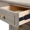 Dauphin - Gold Accent 5 Drawer Executive Desk - Gray Cashmere - Image 14