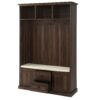 Hall Tree With 3 Hooks, Coat Hanger, Entryway Bench, Storage Bench, 3 In 1 Design, For Entrance, Hallway Tiger - Brown - Image 7