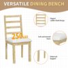Topmax - 6 Piece Farmhouse Extendable Pedestal Dining Table Set With 18Inch Removable Leaf, Bench And 4 Ladder Back Dining Chairs - Natural - Image 6