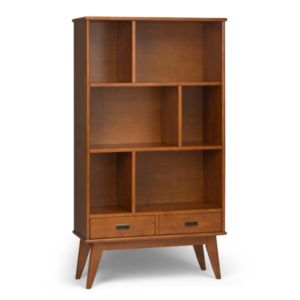 Draper - Mid Century Wide Bookcase And Storage Unit - Teak Brown