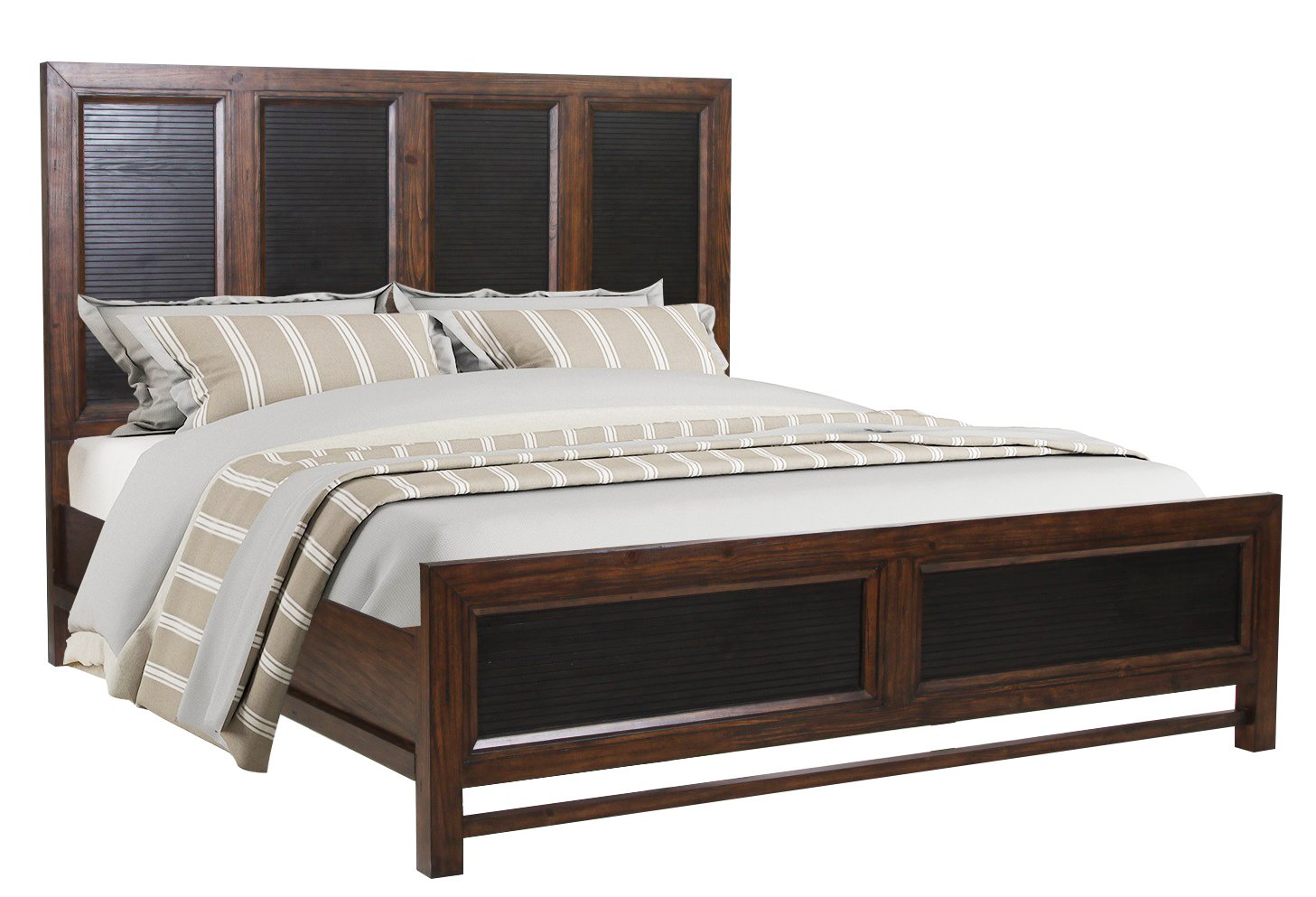 Branson - King Size Panel Bed, Two Tone - Brown - Image 5