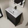 Modern Freestanding 30" Bathroom Vanity With Ceramic Sink, Soft Closing Doors Cabinet - Dark Oak - Image 7
