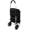 Foldable Shopping Trolley With Wheels And Removable Waterproof Bag - Black - Image 6