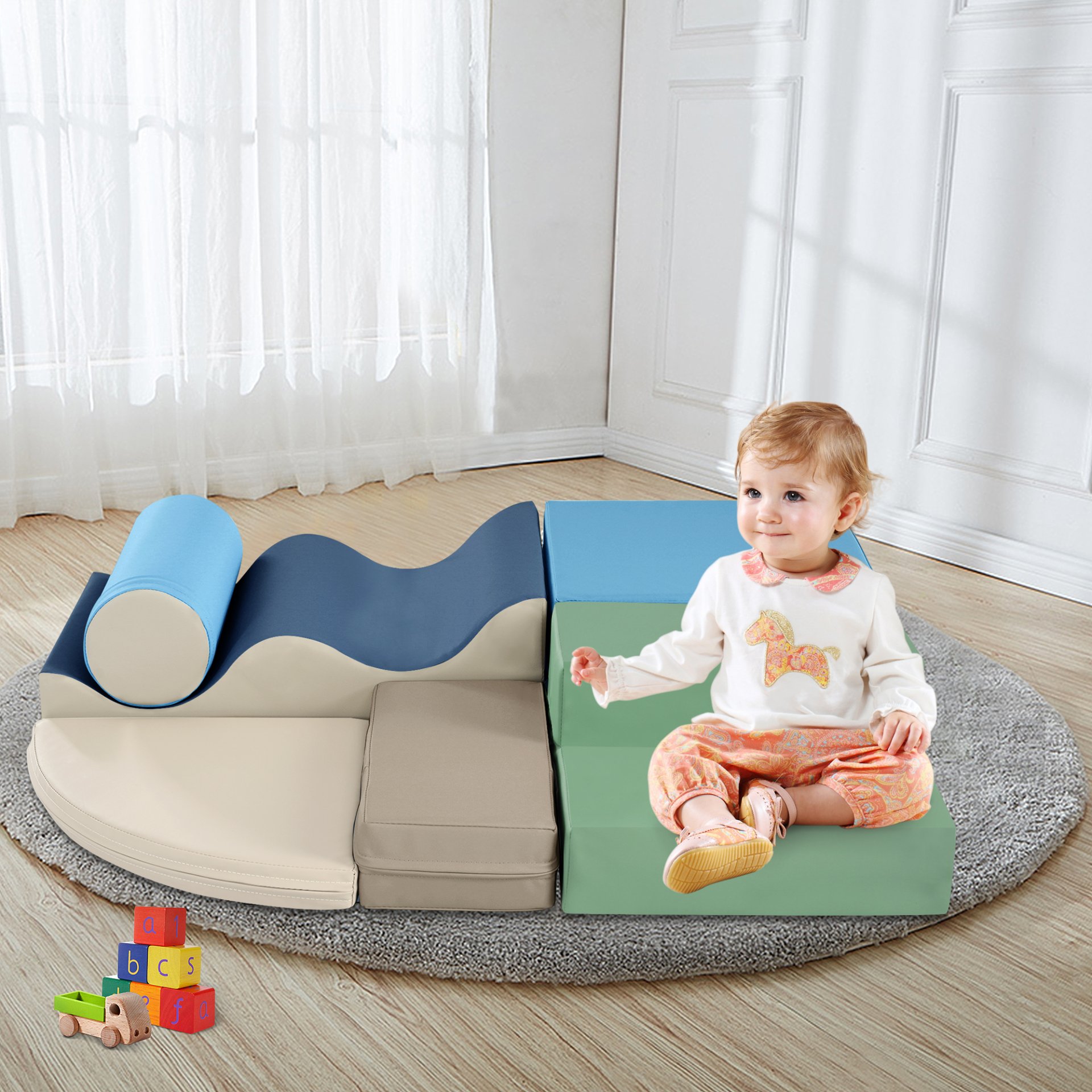 Soft Climb And Crawl Foam Playset 6 In 1, Soft Play Equipment Climb And Crawl Playground For Kids, Kids Crawling And Climbing Indoor Active Play Structure - Colorful - Image 4