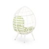 Cosmos - Round Hammered Iron Teardrop Chair - White / Green - Image 6