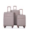 4 Piece Set (16/20/24/28), Softshell Suitcase Spinner Wheels Terylene Luggage Sets Carry On Suitcase Luggage Lightweight Durable Suitcase - Khaki - Image 5