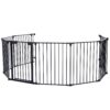 Adjustable Safety Gate 8 Panels Play Yard Metal Doorways Fireplace Fence Christmas Tree Fence Gate For House Stairs Gate Prohibited Area Fence - Black - Image 13