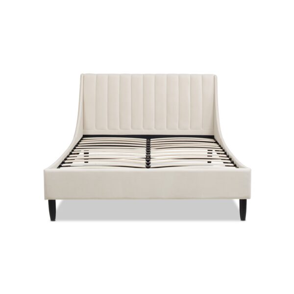 Aspen - Queen Vertical Tufted Modern Headboard Platform Bed Set - French Beige
