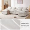 Modern U Shaped Sofa With Console, Cupholders And USB Ports, 6 Seat Upholstered Symmetrical Indoor Furniture, Sleeper Couch Set With Chaise - White - Image 22
