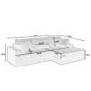 Modern Minimalist L Shape Modular Sectional Sofa Bed Corduroy Space Efficient Design - Green - Image 3