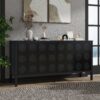 Stylish Storage Cabinet Sideboard With Unique Geometric Circle Door Design - Black - Image 8