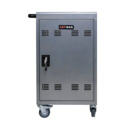 30 And 2 Bay Mobile School Charging Cart Station For Chromebook, Tablet And Laptop Computer With Power Strip Included - Silver