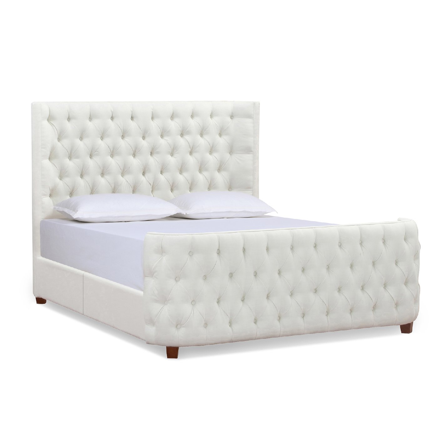 Brooklyn - Queen Tufted Panel Bed Headboard And Footboard Set - Antique White - Image 10
