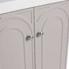 Modern Style Freestanding Bathroom Vanity With White Resin Sink & Soft Close Cabinet Doors - Khaki - Image 18