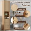 Tall Bathroom Cabinet With 1 Door, 3 Drawers, Open Storage - Wood - Image 6
