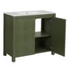 36" Bathroom Vanity Organizer With Sink, Storage Cabinet - Olive Green - Image 13