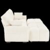 Cozy Plush 2 Seater Sofa Set With Ottomans And Throw Pillows - White - Image 18