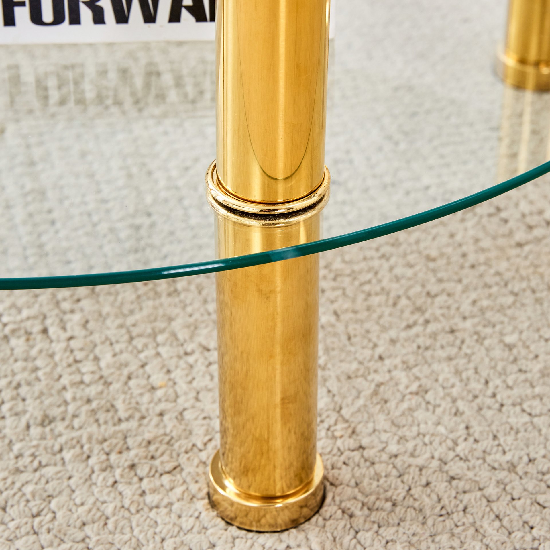 Contemporary Minimalist Double Layer Tempered Glass Coffee Table - Gold / Transparent - Image 9