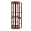 Corner Curio Cabinet With 5 Shelves And Lighting System (E26 Light Bulb Not Included) - Walnut - Image 8