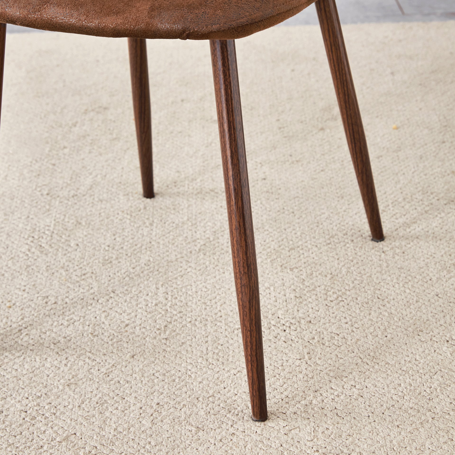 (Set of 4) Backrest AndTransfer Legs Chairs Adding A Touch Of Elegance To Minimalist And Scandinavian Style Homes - Walnut - Image 9