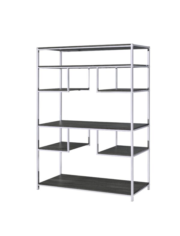 Vonara - Bookshelf - Chrome / Gray / Oak
