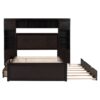 Full Size Bed With All In One Cabinet, Shelf And Sockets, Twin Size Trundle - Espresso - Image 21