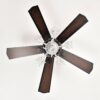 52" Crystal Shade Ceiling Fan Lamp, 3 Speed, 4 Timing, 5 Reversible Blades Crystal Ceiling Fan, 5 Pieces X E12 (No Include Bulb), Hand Pull Chain - Matte Black - Image 15