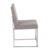 Fuji - Contemporary High Back Dining Chair (Set of 2) - Light Gray - Image 3